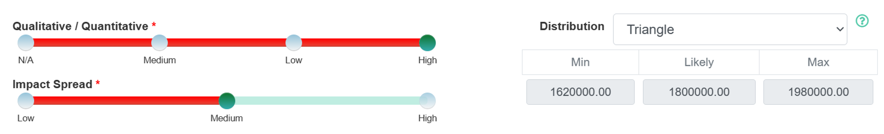 Safran Risk Manager is the slider bar data collection