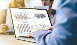 Project manager working on a spreadsheet