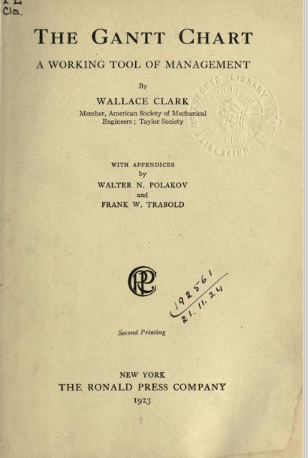 The Gantt chart by Wallace Clark