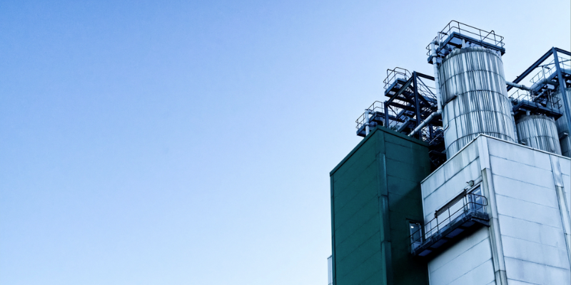 Green and metal silo